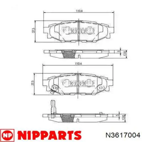 Pastillas traseras de freno Nipparts N3617004 precio, desde 17,21 EUR