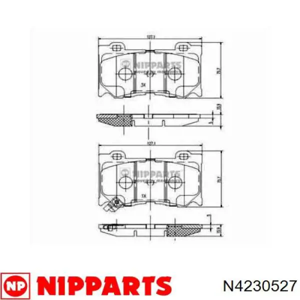 N4230527 Nipparts casquillo de barra estabilizadora delantera