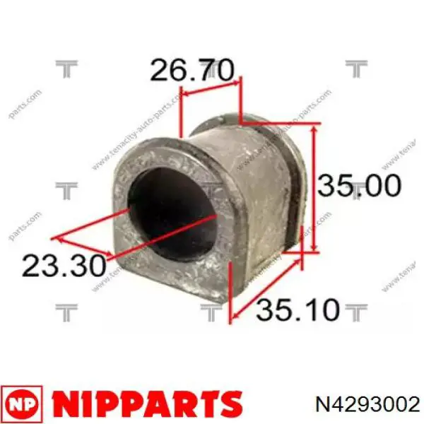 N4293002 Nipparts casquillo de barra estabilizadora trasera