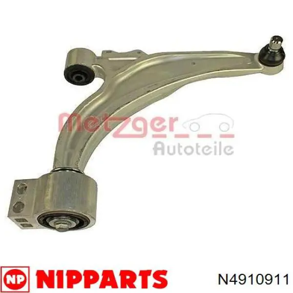 N4910911 Nipparts barra oscilante, suspensión de ruedas delantera, inferior derecha