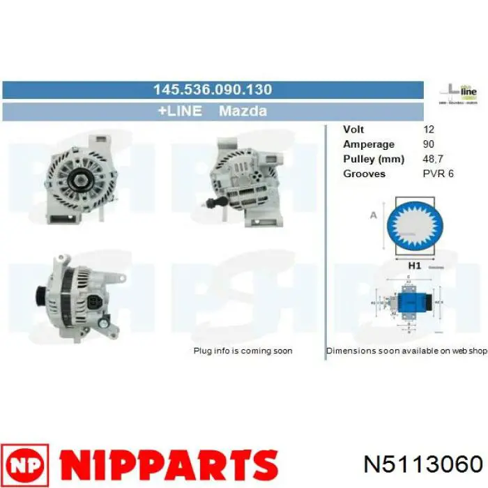 N5113060 Nipparts alternador