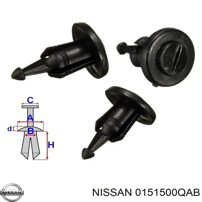 Clip de fijación de parachoques delantero Nissan/Infiniti 0151500QAB precio, desde 0,92 EUR