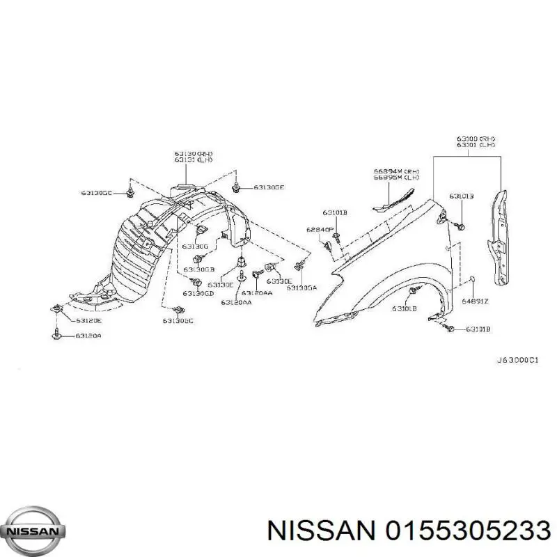 Clip de fijación del guardabarros delantero Nissan/Infiniti 0155305233 precio, desde 9,11 EUR