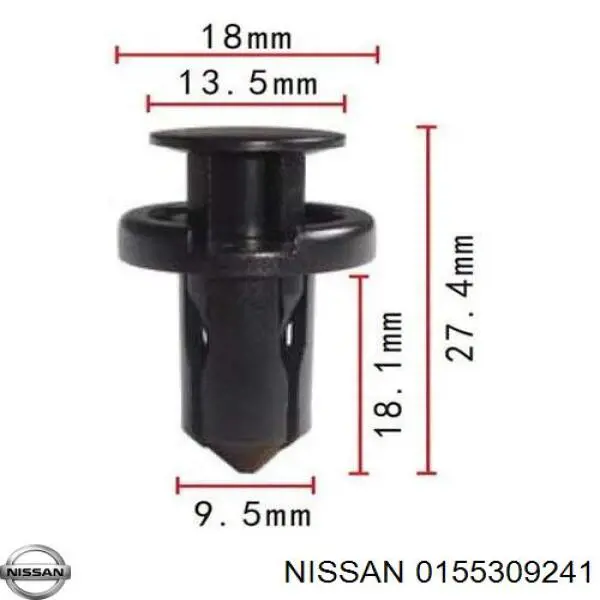 Clip de fijación de parachoques delantero Renault (RVI) J155309241 precio, desde 2,44 EUR