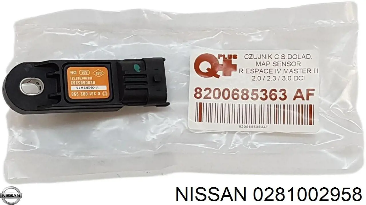 0281002958 Nissan sensor de presion del colector de admision