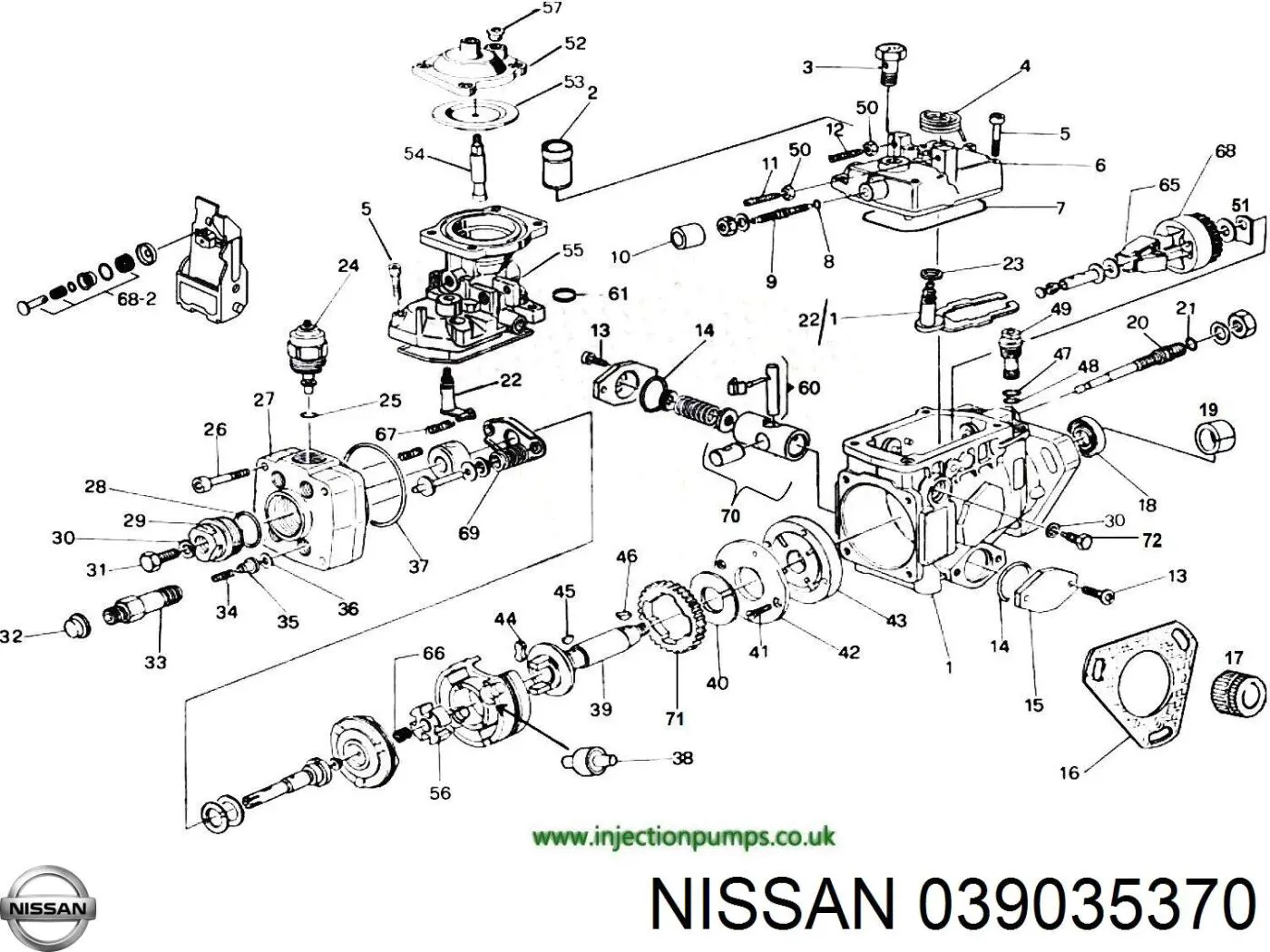 Comprar 039035370 Nissan/Infiniti Válvula de corte de combustible de la bomba de inyección