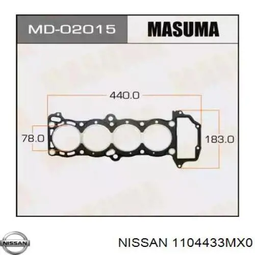 1104433MX0 Nissan junta de culata