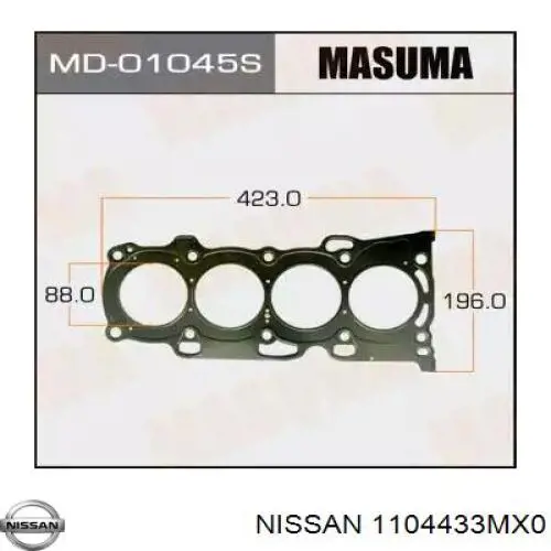 1104433MX0 Nissan/Infiniti Empaquetadura de culata