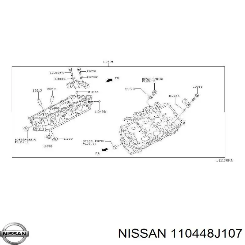 Junta de culata izquierda para Nissan Murano (Z50)