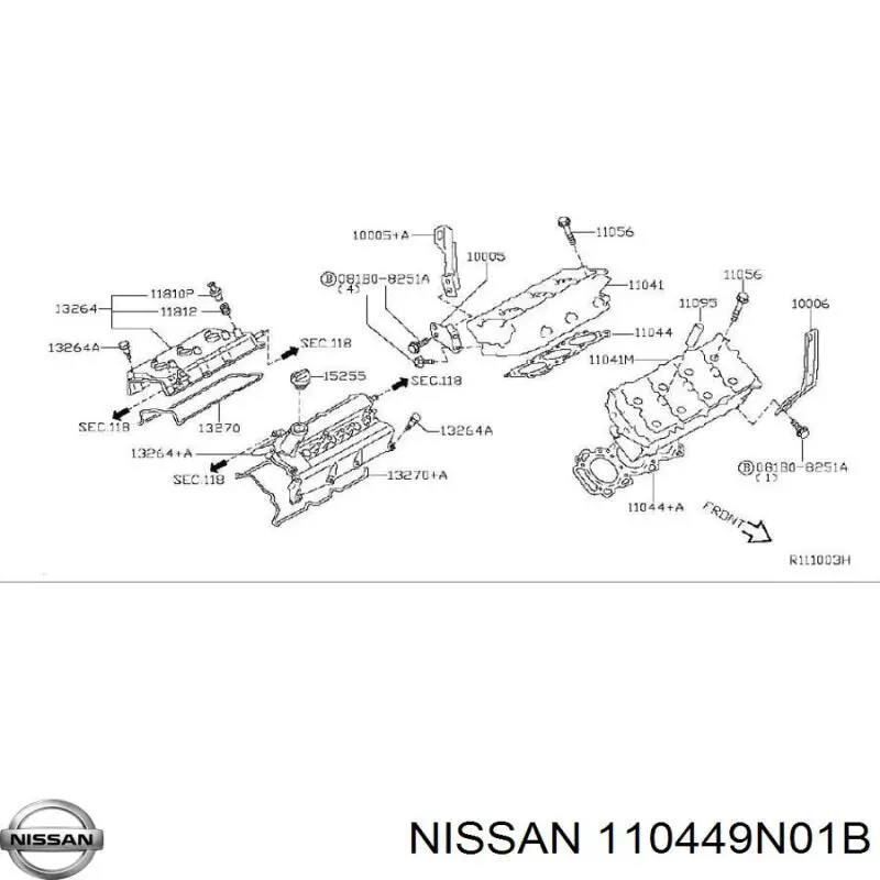 110449N01B Nissan junta de culata izquierda