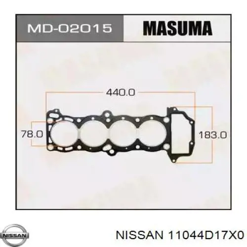 11044D1704 Nissan junta de culata