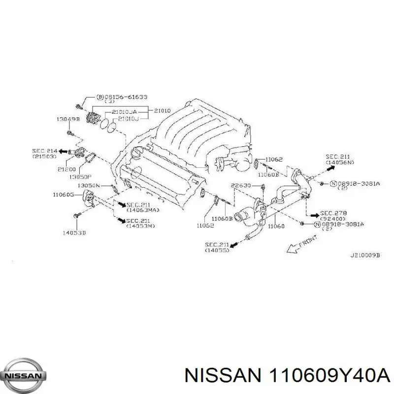 Manguera de refrigeración para Nissan Murano  Z50