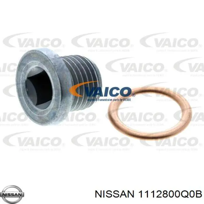 1112800Q0B Nissan tapón roscado, colector de aceite