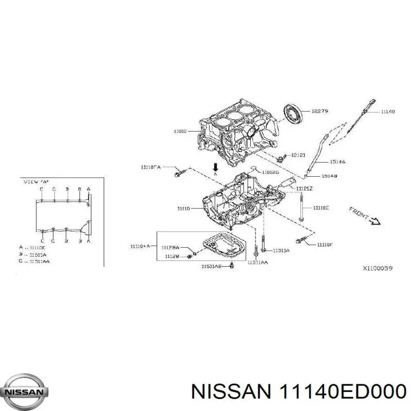 11140ED000 Nissan varilla de nivel de aceite