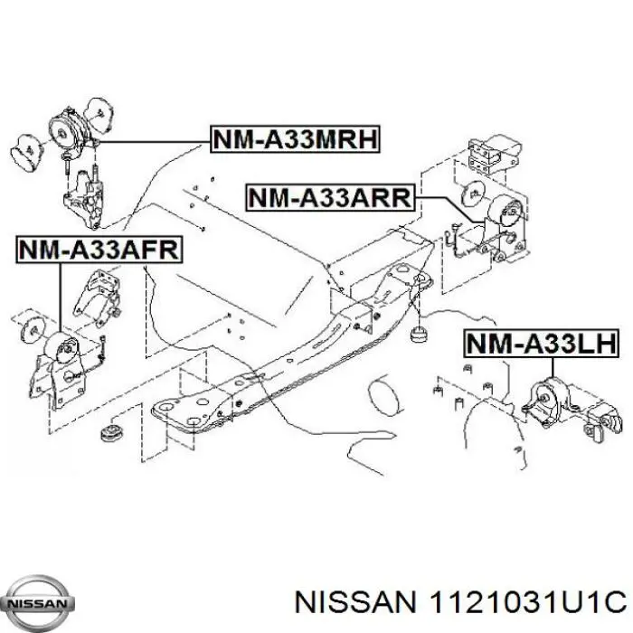 1121031U1C Nissan soporte de motor derecho