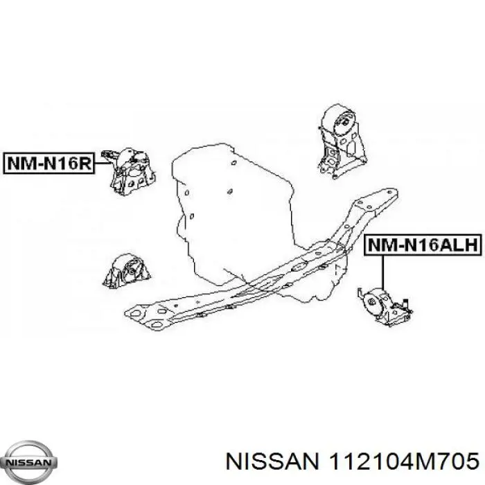 112104M705 Nissan soporte de motor derecho