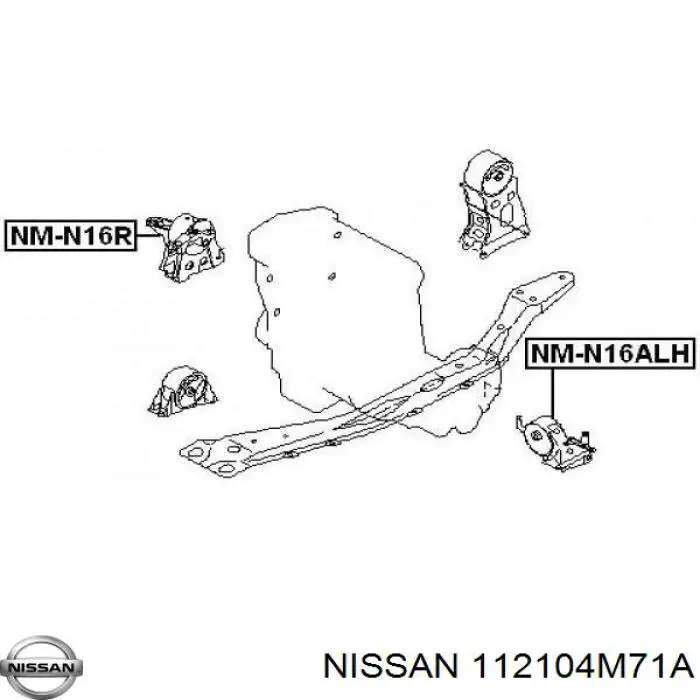 112104M71A Nissan soporte de motor derecho