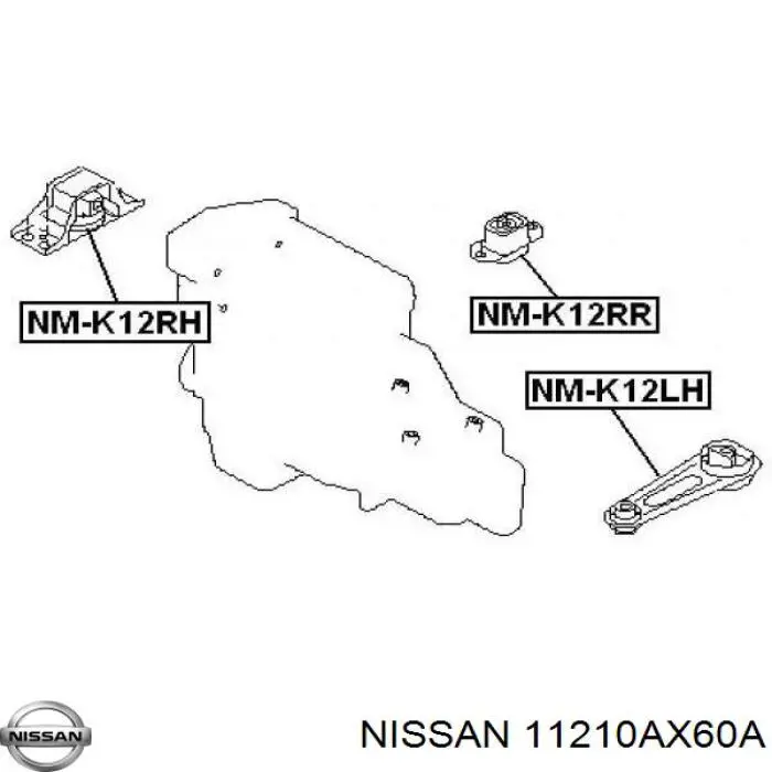 11210AX60A Nissan soporte motor delantero