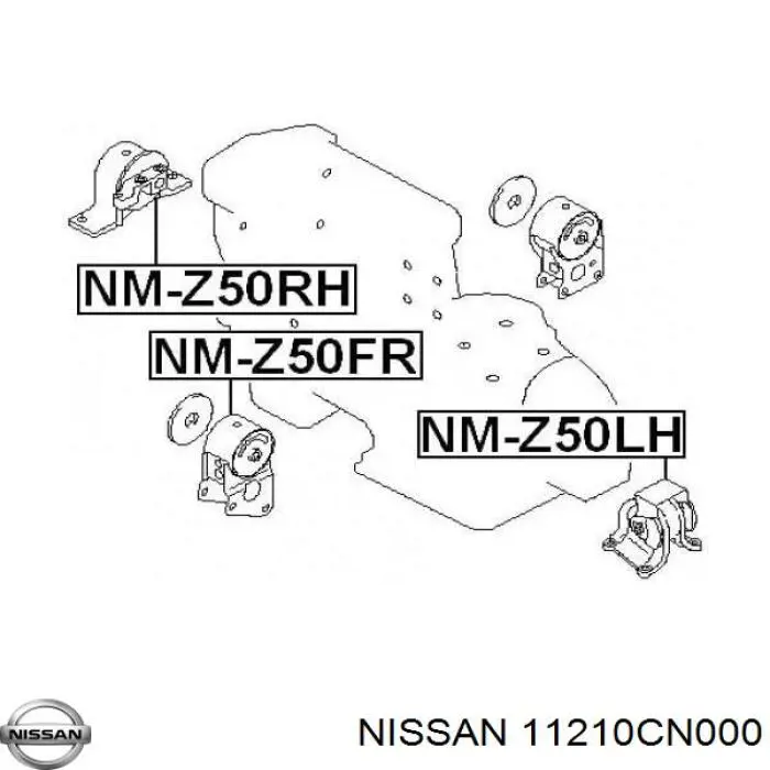 11210CN000 Nissan soporte de motor derecho