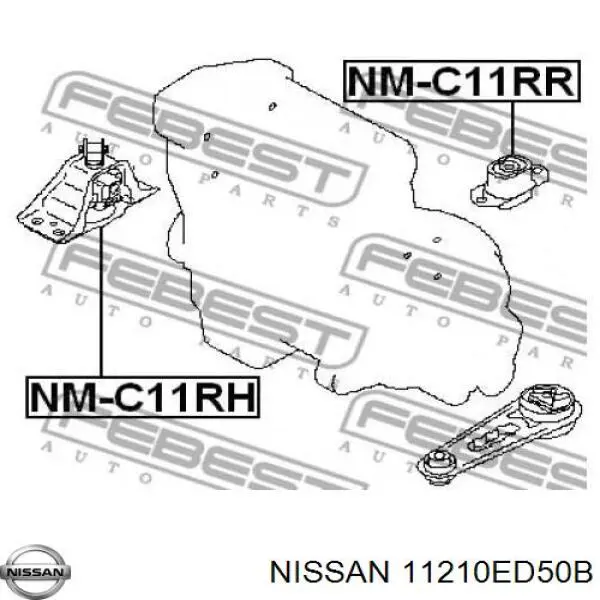 11210ED50B Nissan soporte de motor derecho