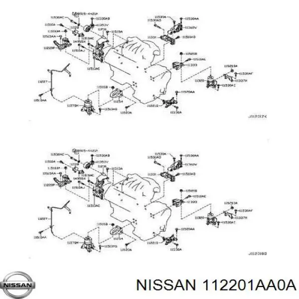 112201AA0A Nissan soporte para taco de motor izquierdo