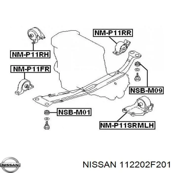 Comprar 112202F201 Nissan/Infiniti Soporte izquierdo del motor