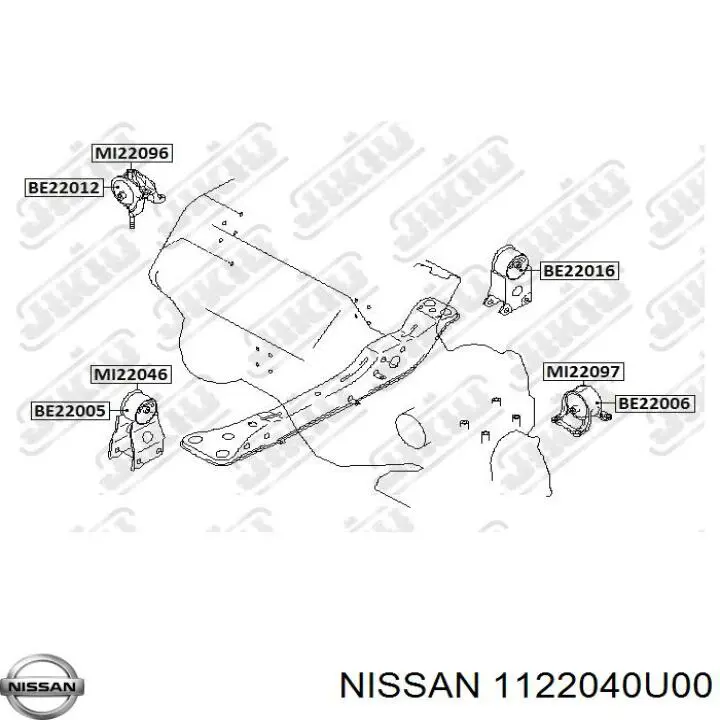 1122040U00 Nissan soporte motor izquierdo