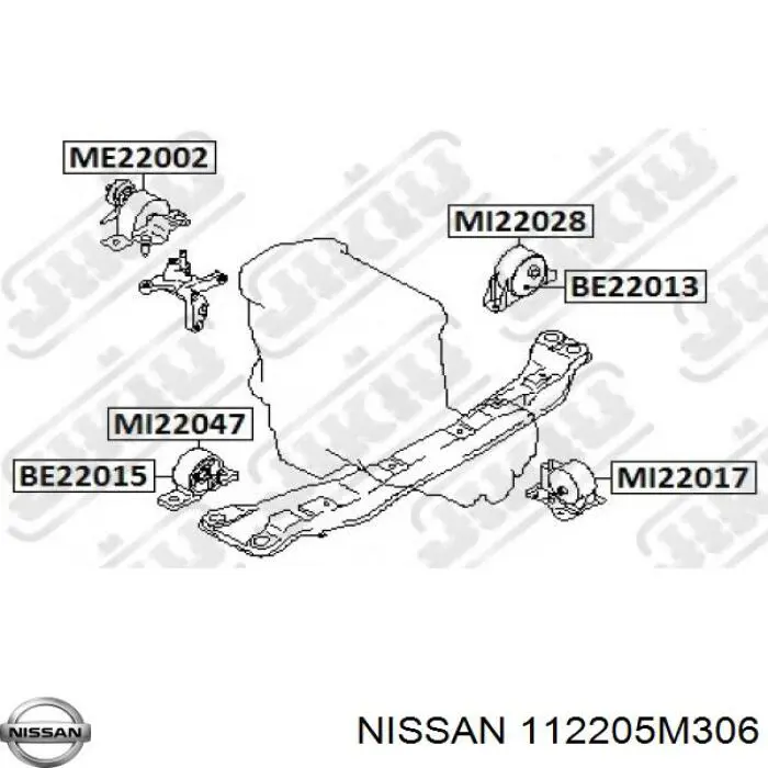 112205M306 Nissan soporte motor izquierdo