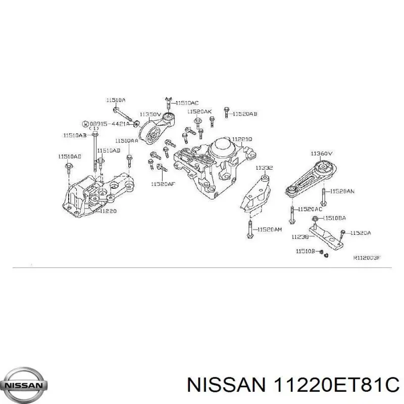 11220ET81C Nissan soporte motor izquierdo