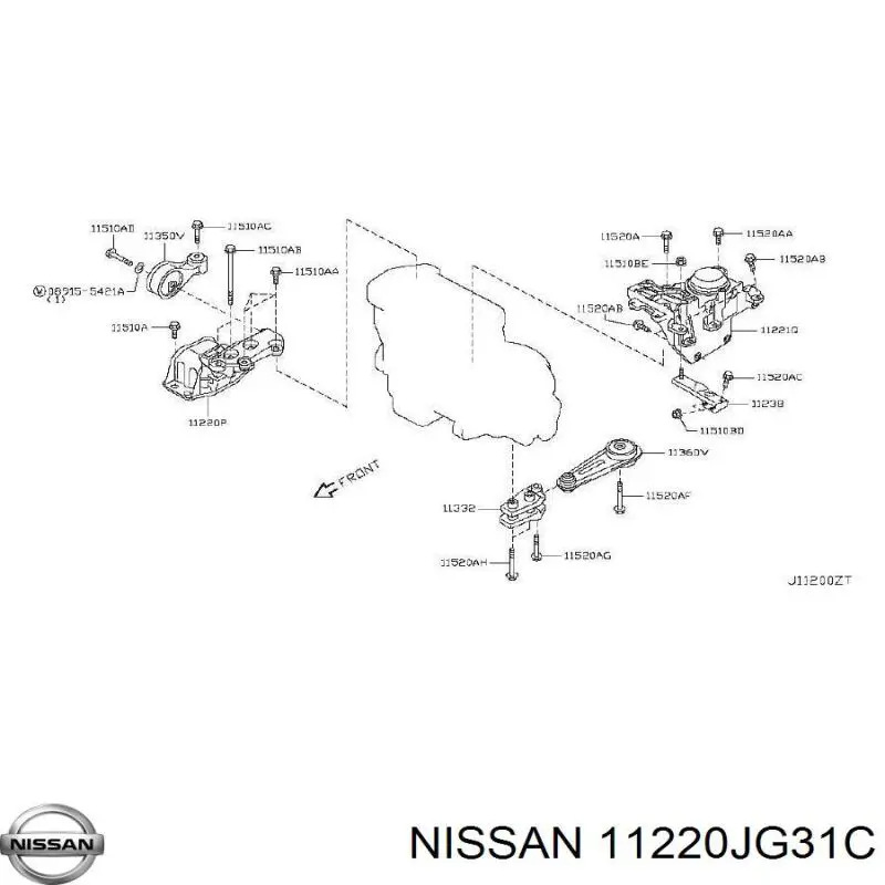 11220JG31C Nissan soporte motor izquierdo