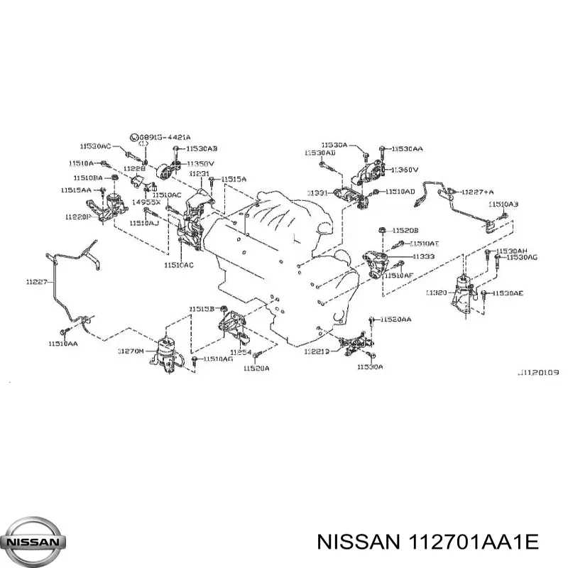 Soporte de motor delantero Nissan/Infiniti 112701AA1E precio, desde 97,30 EUR