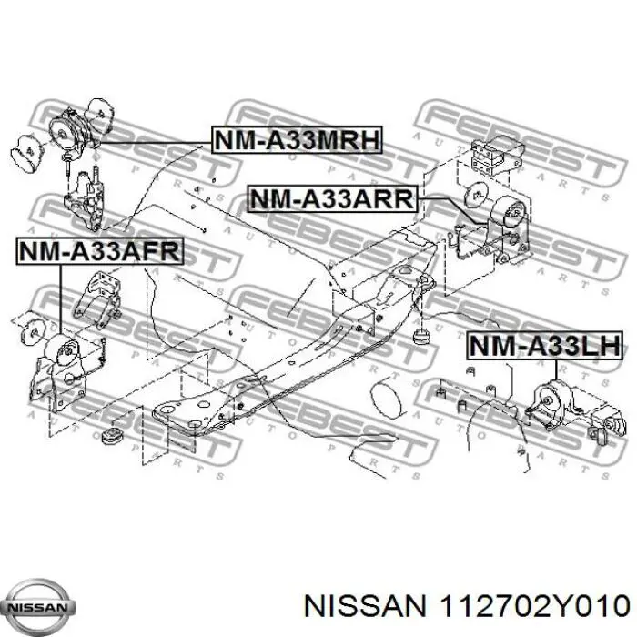 112702Y010 Nissan soporte motor delantero