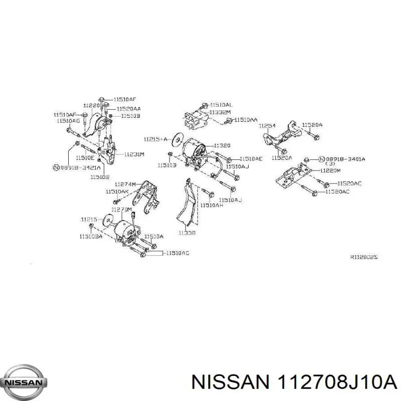 112708J10A Nissan/Infiniti Soportes de motor delantero