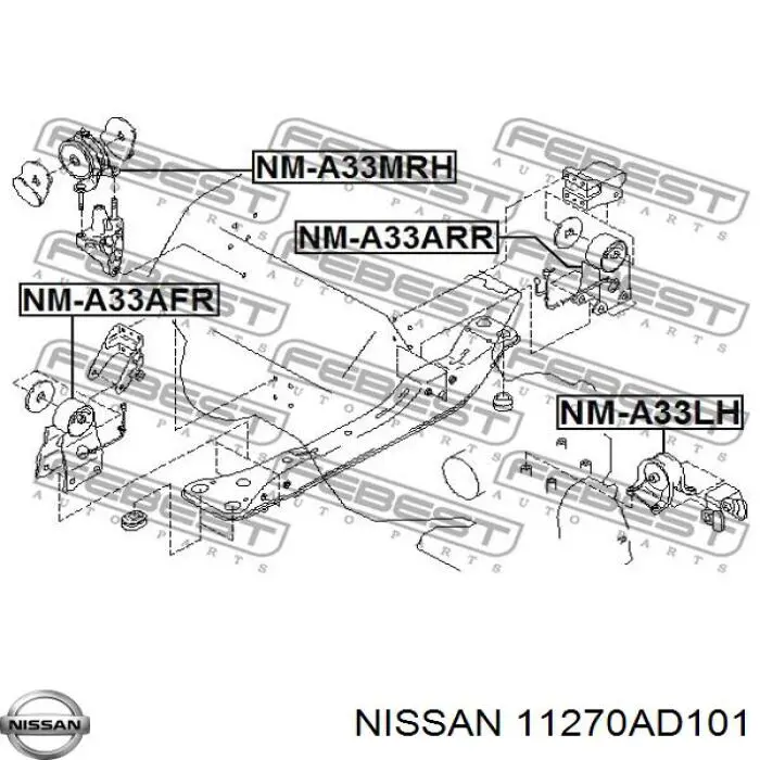 11270AD101 Nissan soporte motor delantero