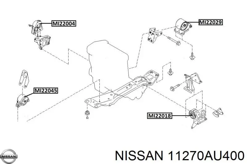 11270AU400 Nissan soporte motor delantero