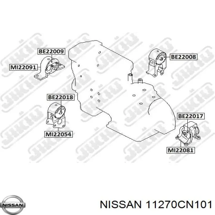 11270CN101 Nissan soporte motor delantero