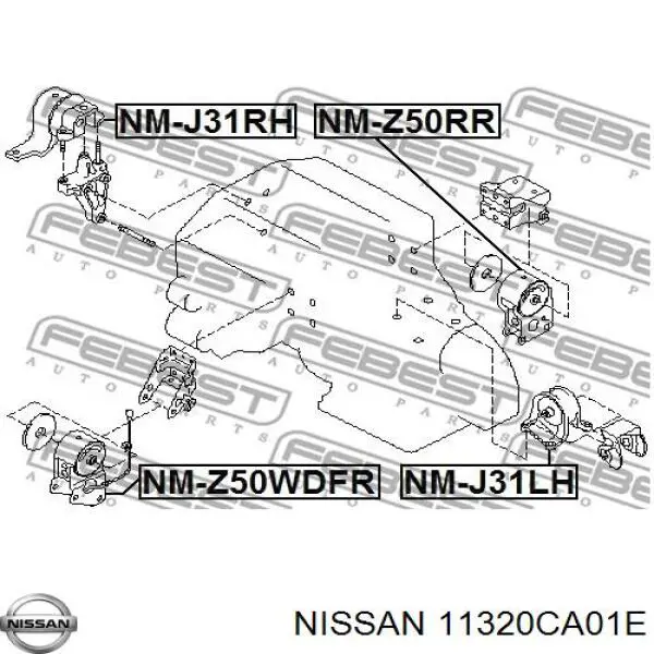 Soporte de motor trasero para Nissan Murano (Z50)