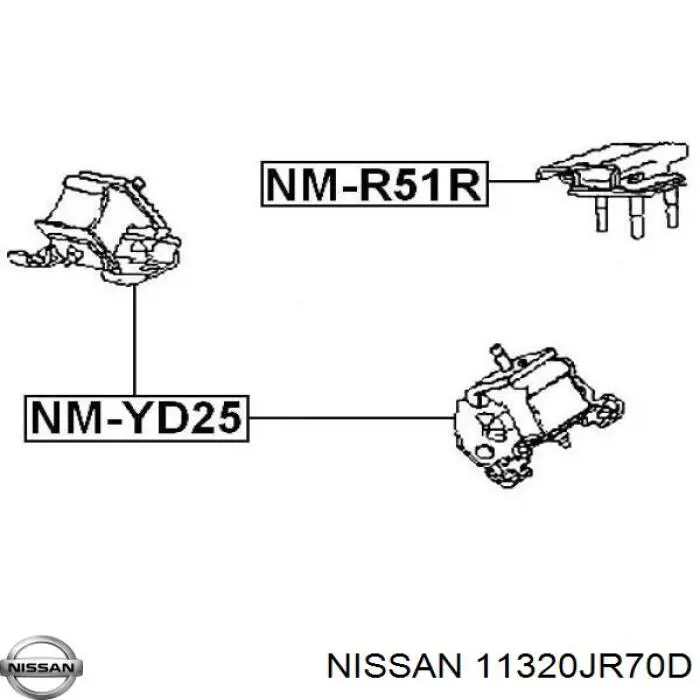 Comprar 11320JR70D Nissan/Infiniti Taco de caja de cambios