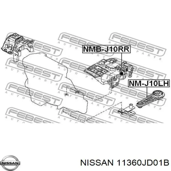 Soporte inferior izquierdo del motor Nissan/Infiniti 11360JD01B precio, desde 26,83 EUR