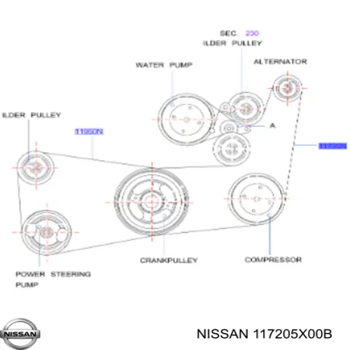 117205X00B Nissan/Infiniti Correa poly v