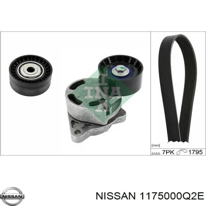 1175000Q2E Nissan polea inversión / guía, correa poli v