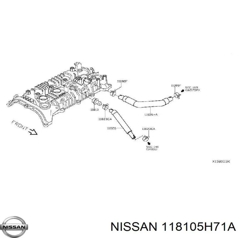 Comprar 118105H71A Nissan/Infiniti Válvula PCV