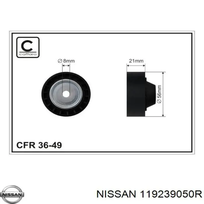 119239050R Nissan polea tensora correa poli v