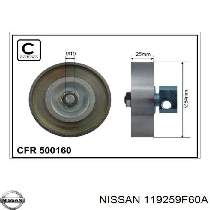 Comprar 119259F60A Nissan/Infiniti Tensor de correa poli V 