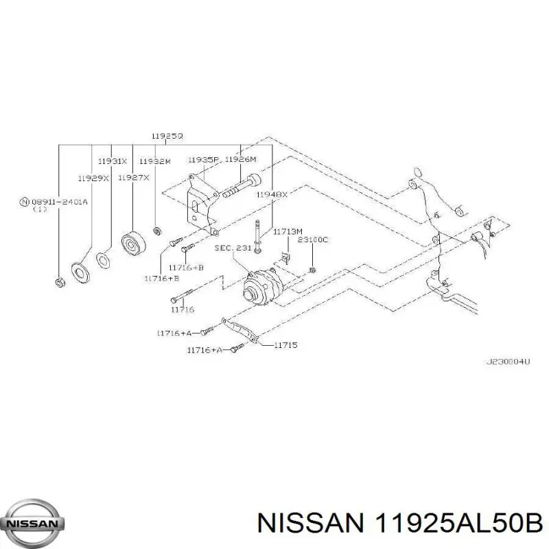 Rodillo tensor, correa poli V para Nissan Pathfinder (R50)