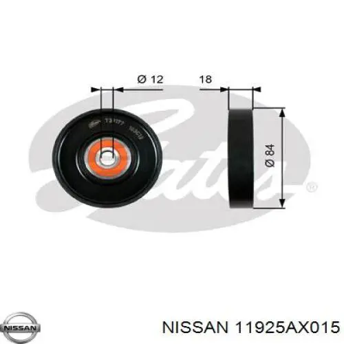 11925AX015 Nissan rodillo, correa trapecial poli v