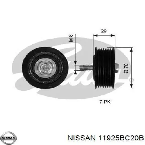 11925BC20B Nissan polea inversión / guía, correa poli v