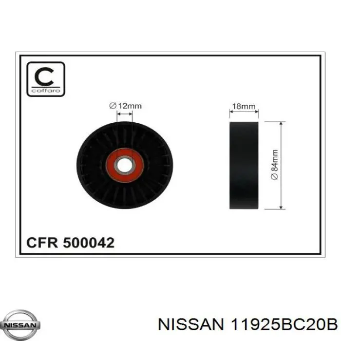 Comprar 11925BC20B Nissan/Infiniti Polea inversión/guía, correa poli V