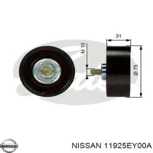 Comprar 11925EY00A Nissan/Infiniti Polea inversión/guía, correa poli V