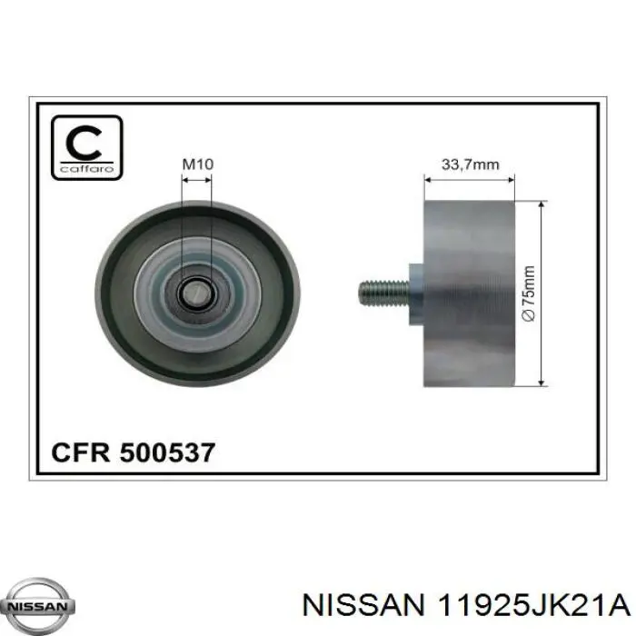 Polea inversión/guía, correa auxiliar servicios Nissan/Infiniti 11925JK21A precio, desde 35,71 EUR